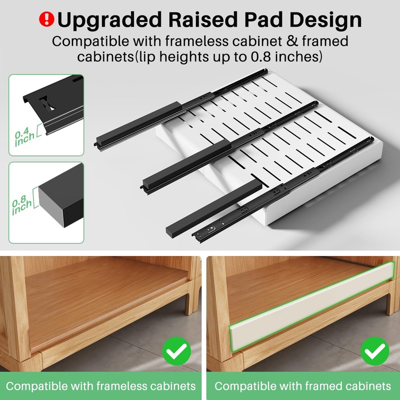 Pull out Cabinet Organizer, 2-pack, Expandable(12"-20") Heavy Duty Slide out