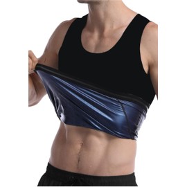 LELTLIMH Sauna Shirt Sweat Suit Waist Trainer for Men Vest Workout Gym Clothes Compression Shapewear Excersize Tank Top (SM)