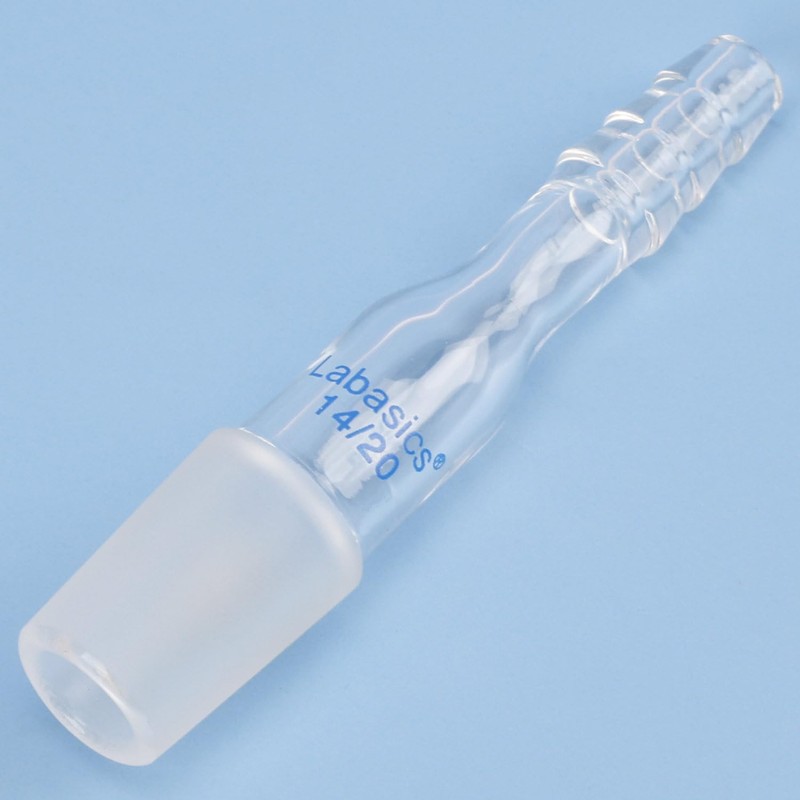 Labasics Glass Straight Inlet Adapter with 14/20 Male Glass Joint