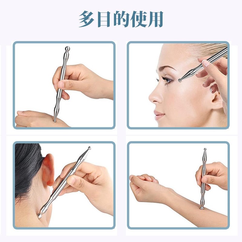 GOODCHI Stainless Steel Trigger Point Massage Stick for Hands Face