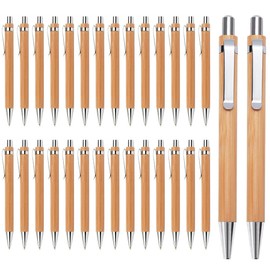 MOPOIN Ballpoint Pen Set, Set of 30 Wooden Ballpoint Pens Writing Instrument for Everyday Office Use as Stylish Writing Instrument