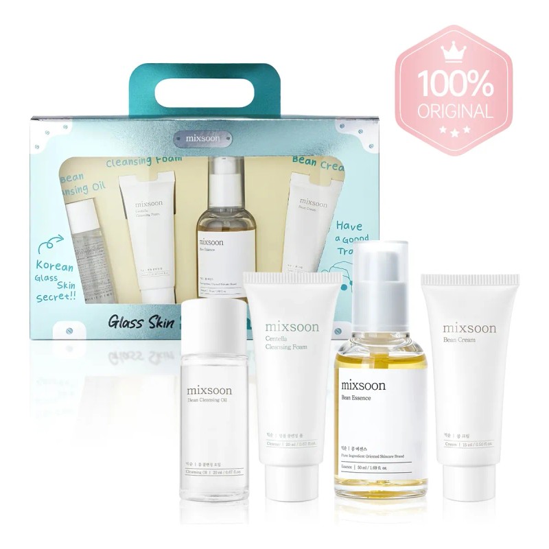 Mixsoon Kit Coreano Glass Skin 4 Pzs Mini Maletín De