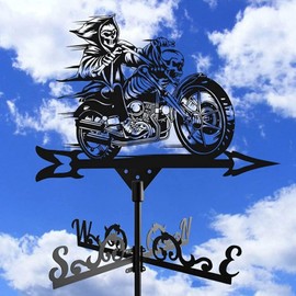 Alnicov Grim Reaper Metal Weathervane,Animal Weather Vane with Roof Mount Roof Garden Decorations for Outdoor Farm Yard Garden Gazebo