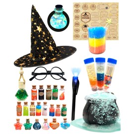 Potion Kits for Kids, Magic Making Set 50+ Mixie with Bottles Hat Glasses & Invisible Pen, Mystery Box Fairy Craft Toy for Girls Boy Age 6 7 8 9 10 11 12+