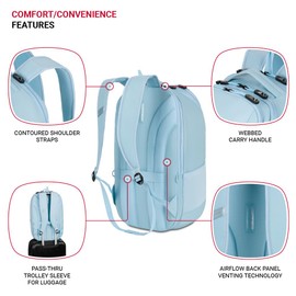 SwissGear 8119 Laptop Backpack, Light Blue, 19 Inches