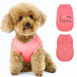 Expressive Pet Vest: Sleeveless Dog Shirt with 'I Love My Mommy' Slogan, Ideal for Chihuahuas, Poodles, Yorkies, and More - Adorable Design, Ultimate Comfort, Easy Maintenance! Pink X-Small