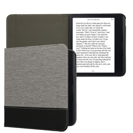 kwmobile Hülle kompatibel mit Kobo Kobo Libra Colour/Tolino Vision Color - Canvas eReader Schutzhülle Cover Case - Dunkelgrau Schwarz