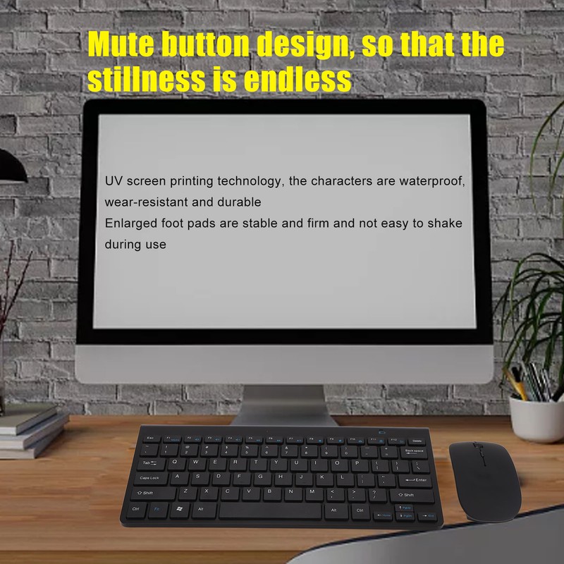 2.4G Wireless Keyboard Mouse Combo 78 Keys UV Screen Printing