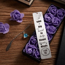 Teacher Bookmark with Gift Box, Thank You Teacher Gifts for Women Men, Teacher Appreciation Gifts Male Female, Special Graduation Gifts, Best Teacher Christmas Birthday Gifts