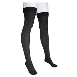 NuVein Medical Compression Stockings, 15-20 mmHg Support, Soft Comfort Microfiber, Thigh Length, Closed Toe, Black, X-Large