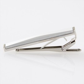 Ojie (Tie Bar, Tie Clip, Tie Clip) Anodized Modern and Stylish Tie Clip, Men's Accessory, Made in Japan, Silver White and White, aluminum Aluminum Silver