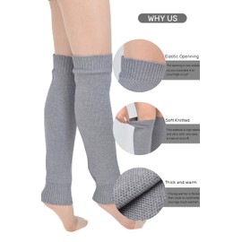 TeeYee Women's Leg Warmers Winter Leg Warmers Stocking Winter Boot Cuffs for Women Girls Yoga Custume Outdoor Use, gray