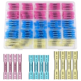 Legpador 200pcs Schrumpfschlauch Kabelverbinder Wasserdicht, Lötverbinder Quetschverbinder, Stoßverbinder, Schrumpfverbinder Durchgangsverbinder, Crimpverbinder Schmelzverbinder, für KFZ, Boot, Marine