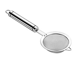 Adjaso 3.3" 304 Stainless Steel Fine Mesh Strainer for Kitchen, Strainer Skimmer with Handle, Metal Strainers Strainers