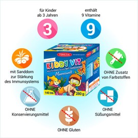 TEREZIA Multivitamins Sea World Jelly Drops for Children, Contains Sea Buckthorn and 9 Different Vitamins. No Chemical Additives, Preservatives and Dyes ..