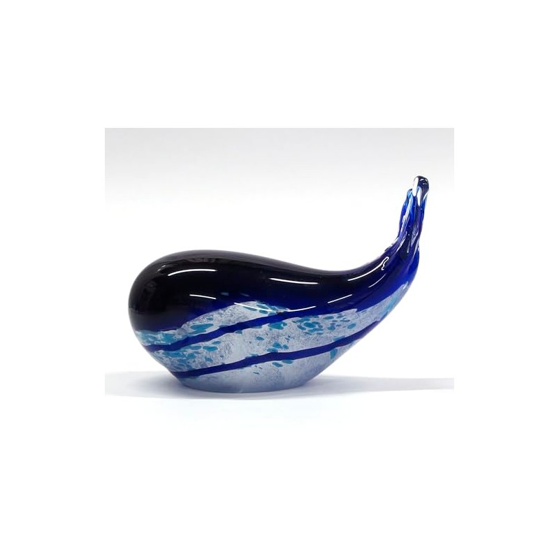 Keystone Glass Art Paperweight Whale Navy Sea Animal IN010634