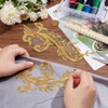 NBEADS Pack of 2 Gold Flower Embroidery Patch, Golden Floral