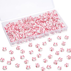 200PCS Baseball Beads for Jewelry Making, UHOMENY Baseball Shape Polymer Clay Spacer Loose Beads Ball Sports Beads for Jewelry Bracelets Necklace Earrings Charm Making Craft DIY Supplies with Box
