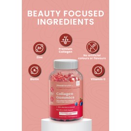 Your Good Health Co – Premium Marine Collagen Gummies | Strawberry & Blueberry Flavour | 60 Gummies for a 60-Day Supply | with Vitamin C, Biotin and Zinc