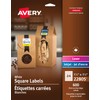 Avery 1.5" x 1.5" Square Labels, for Laser/Inkjet Printers, Print-to-The-Edge,