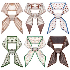 CIATBYYJ Pack of 6 Handbag Scarf, Fashion Silk Scarf, Women's Silk Scarves, Lightweight and Comfortable Pocket Accessories, Neck Accessories, Purse Scarf