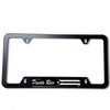 Puerto Rico Black Flag Domed Black License Plate Frame -US
