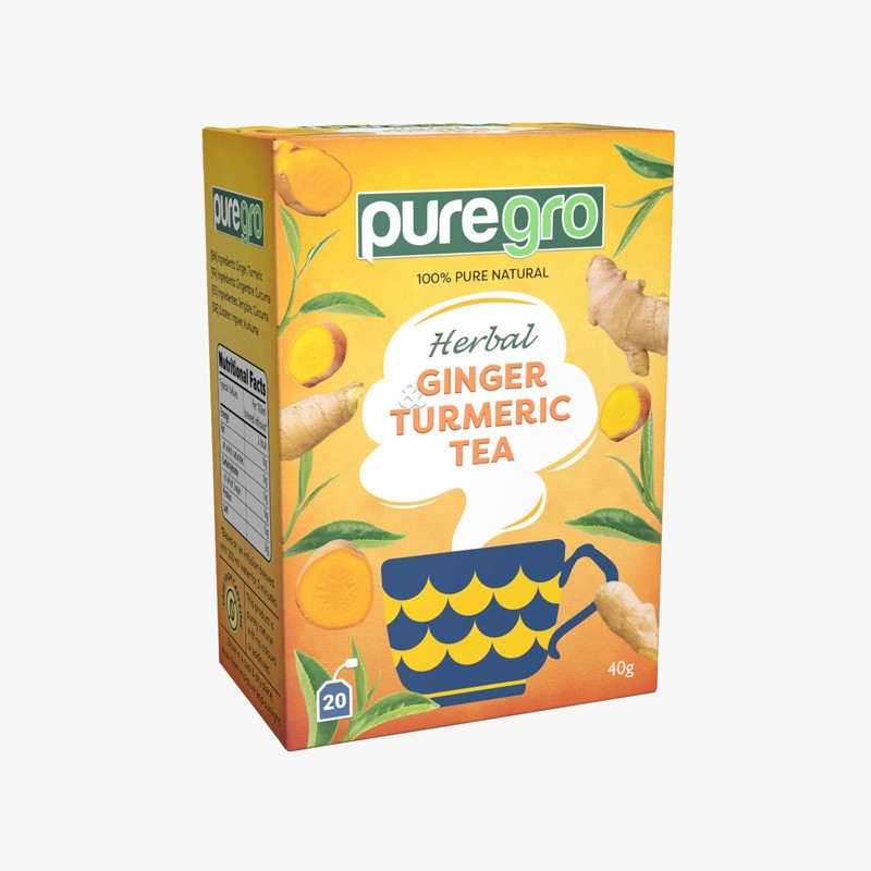 Puregro Ginger & Turmeric Tea 40g (20 TEA BAGS) |