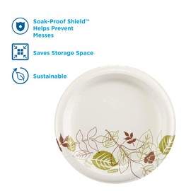 Dixie Bulk Paper Plates, 8.5 Inch, 300 Plate Count, (50 Plates Per Pack, 6 Pack Per Case), Medium Weight, White, Perfect for at Home, Restaurants, Events, & Catering, Item # UX9P300 | Dixie