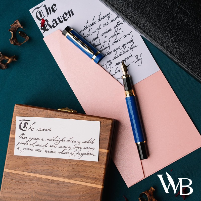 Wordsworth & Black Primori Fountain Pen Set [Blue Gold]; Extra