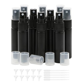 Kesell 10Pcs 10ml Spray Bottle Frosted Fine Mist Spray Bottle Refillable Perfume Atomizer Small Black Bottle Portable Sample Cosmetic Container for Travel