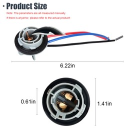 ZIMISI 2PCS 1157 LED Bulb Socket Plug, Waterproof Brake/Turn Signal/Tail Light Pre-Wired Wiring Harness, Base Plug Connector Socket Replacement Universal Auto Accessories for SUV Truck Car