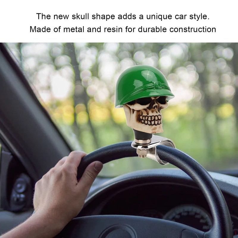 Skull Shape Steering Wheel Spinner Booster Car Power Handle Suicide