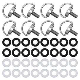 HSIXHAF M4 Camera Tripod Mounting Screws, Threaded Screw Camera Screw, Stainless Steel, Compatible with Mini 3 Pro RC Remote Control, Quick Release Plate Screws, Black and White Gasket, Pack of 8