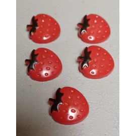 Lot Of 5 Strawberry Novelty Shank Buttons
