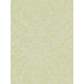 Sample for Display Purpose only.Concord Wallcoverings Textured Wallpaper Damask Floral Ornament, Green Glitter, 7 in x 10 in, 290236