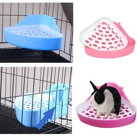 MECO Small Animal Litter Tray Corner Pet Toilet for Hamster Guinea Pig Ferret Gerbil Chinchilla Pet Small Rat Toilet Potty Trainer (Random Color)