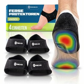 2 Paar (4 Stück) - Plantarfasziitis Gel-Fersenschalen, Ferseneinlagen Damen Herren – Schmerzlinderung bei Fersensporn, Achillessehnenentzündung und rissigen Fersen