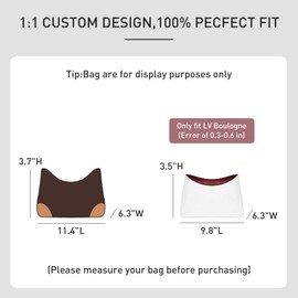 OAikor Purse Organizer Insert Compatible with LV Boulogne PM Bag,Upgraded Lightweight Water-Resistant Dupontpaper boulogne bag insert organizer Shaper for Luxury Bags(White-Red)