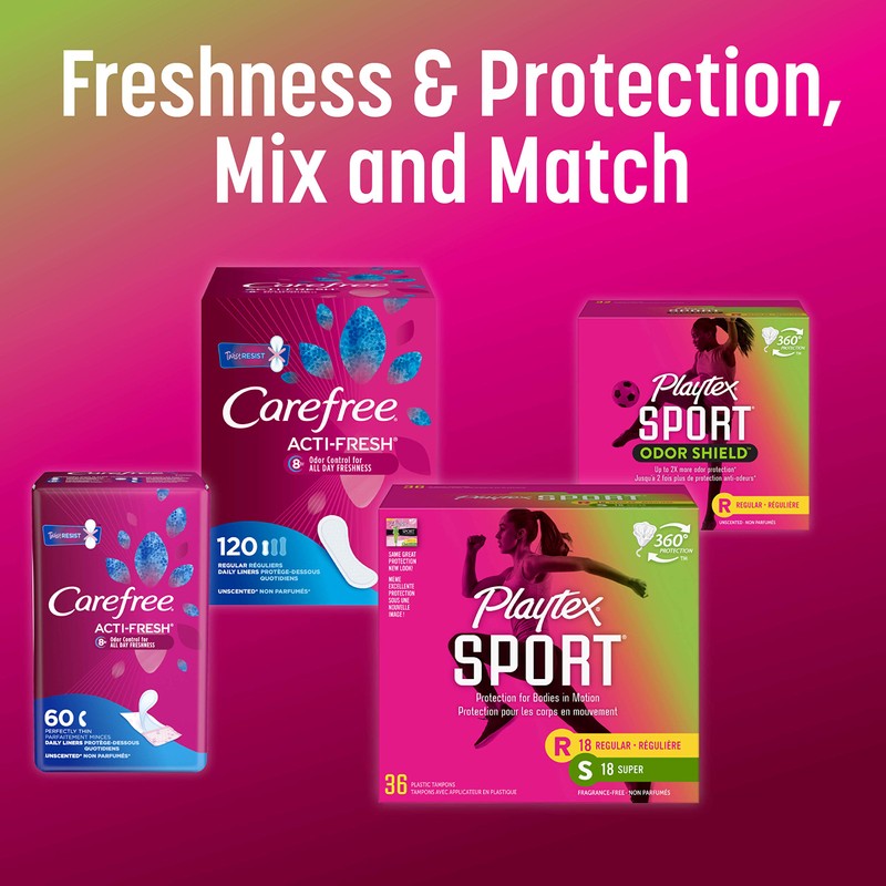 Playtex Sport Tampons, Regular Unscented 18 each (Pack of 1)
