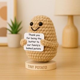 Got you a little something Bonus Mom Crochet Positive Potato with 30 Uplifting Messages, Thoughtful Gift for Stepmom, Unique Gift for Stepmother, Cute Birthday Gift for Step Mom from Stepchildren