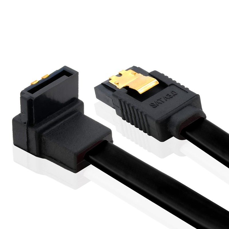 BIGtec SATA Cable 0,7m schwarz gerade/unten