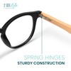 Black Retro Bamboo Frame Round Reading Glasses for Women &