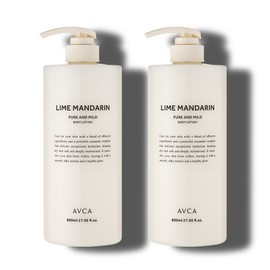 Abka fragrant, hypoallergenic ceramide, highly moisturizing body lotion, non-sticky body cream, lime and mandarin scent, 800ml, 2 units / 아브카 향기좋은 저자극 세라마이드 고보습 바디로션 끈적임없는 바디크림 라임앤만다린향, 800ml, 2개