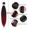 Pre Stretched Braiding Hair Ombre Red Braiding Hair Extensions For