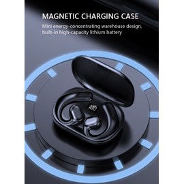 Wireless Bone Conduction Headphones, Ear-Mounted Digital Display Sports Earphones, Built-in Microphone, Suitable for Sports, Music, Calls