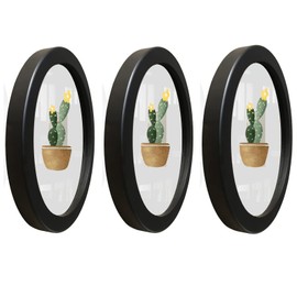 Set of 3 Upgraded Round Photo Frames 8 Inch - Wall Mounting, Black Frame Circle Picture Frame for Kitchen, Gallery, Office, Wedding - 60-Day Warranty Included