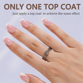 Misssix Misssix French Gel Nail Tips, 160Pcs French Tip Press on Nails Short Square Pink, No Need to File Tips Pre-lasting, Fake Nails for Nail Art DIY 16 Sizes