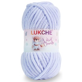 Lukche Velvet Chenille Blanket amigurumi Yarn for Crocheting and Knitting Super Bulky 100 gr (75,4 yds) (Yarn Thickness 8 mm) (Lilac) 1