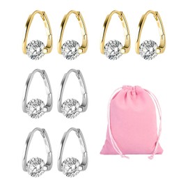 8PCS Women's Earrings, 1PCS Storage Bag, Magnetic Field Earrings, Women's Diamond Earrings, Fashion Jewelry, Suitable for Dates, Parties, Daily Wear (Gold, Silver)