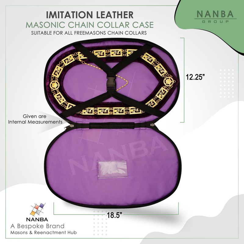 Nanba Group Masonic Chain Collar Case – Black Imitation Leather